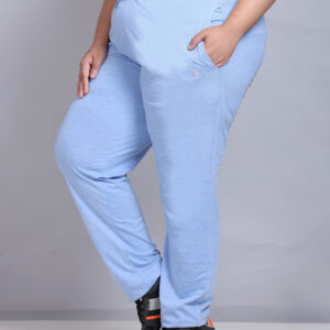 Cotton Track Pants For Women - Sky Blue